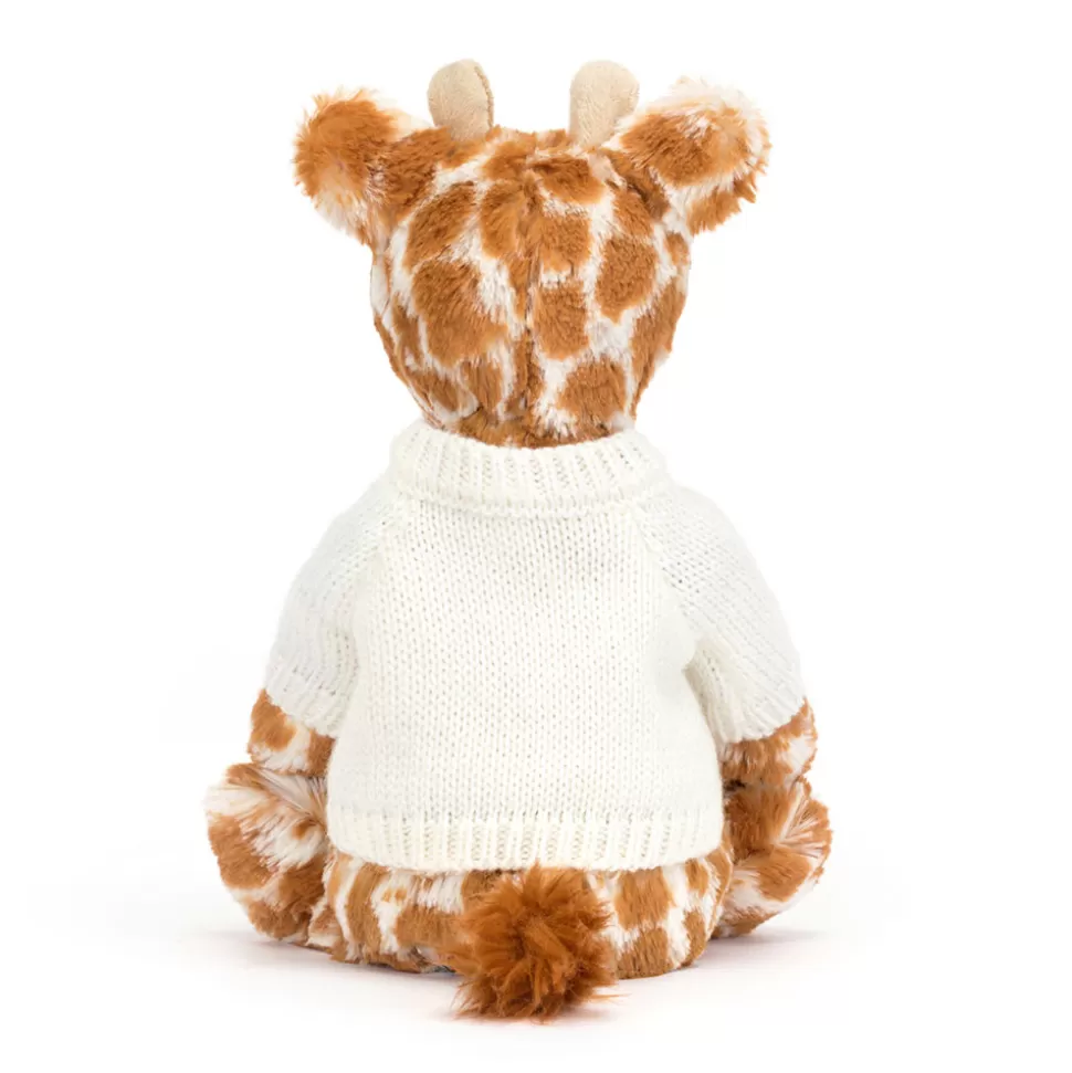 Giraffa Timida Jellycat con Maglione Personalizzato in Morbida Crema - Peluche Coccoloso da Regalare