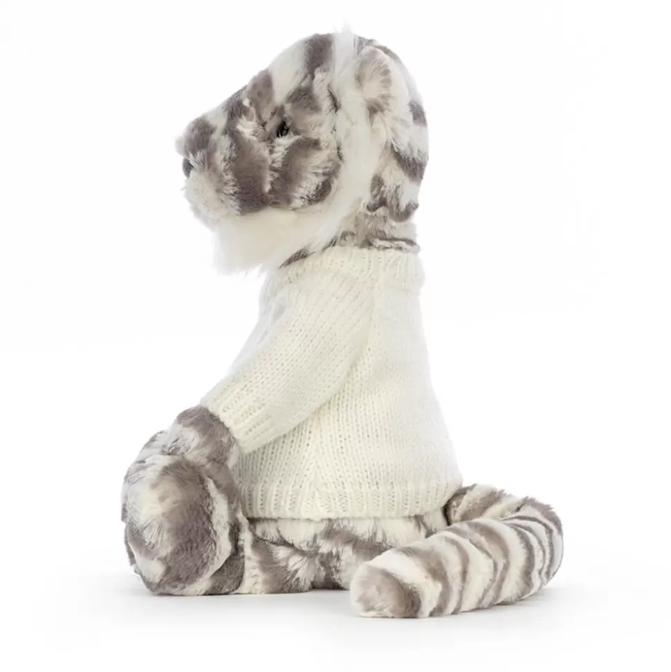 Peluche Morbido Tigre Bianca Jellycat - Maglioncino in Panna Personalizzabile con Ricamo Speciale