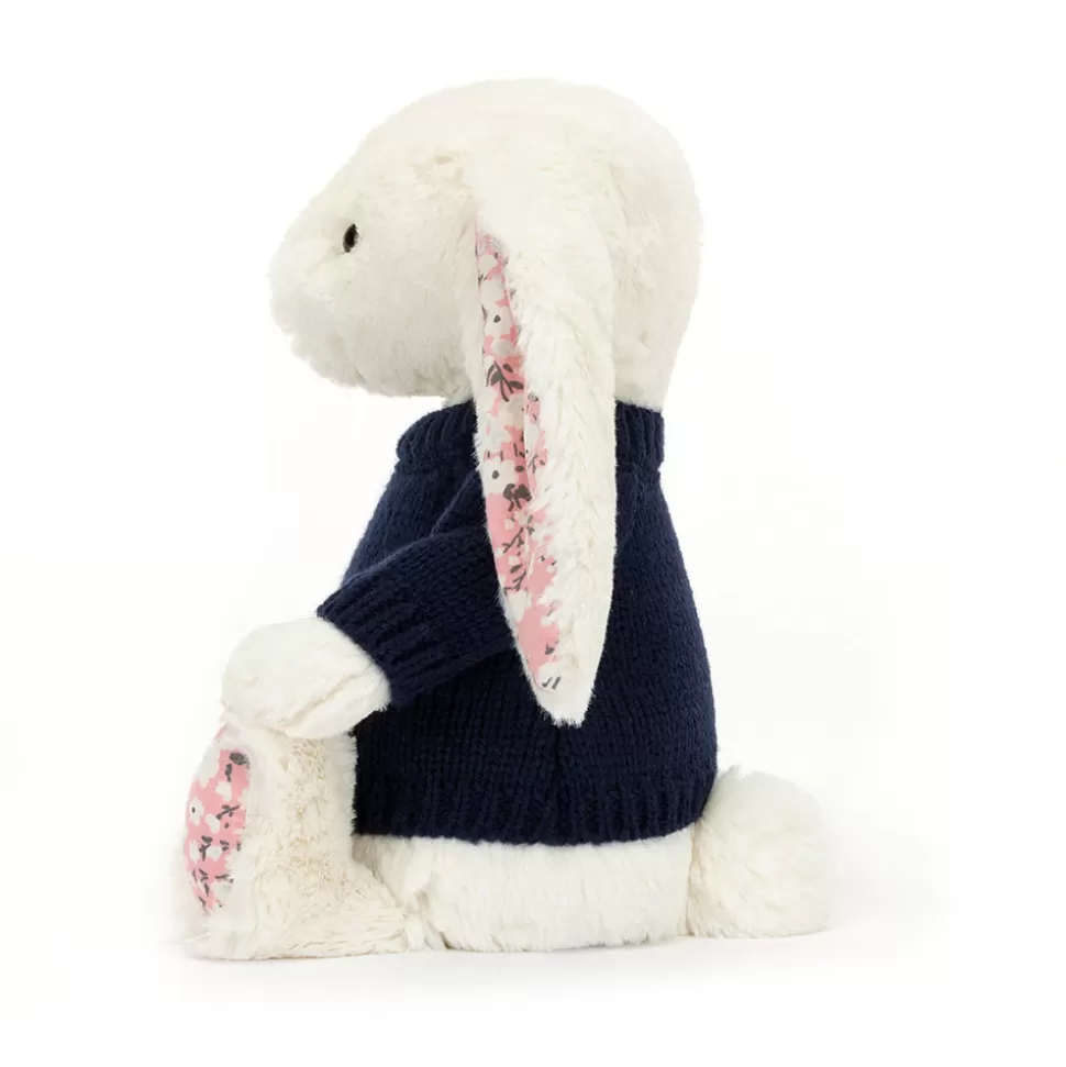 Peluche Coniglietto Ciliegio in Fiore Jellycat - Maglioncino Marina Personalizzabile con Tocco Unico