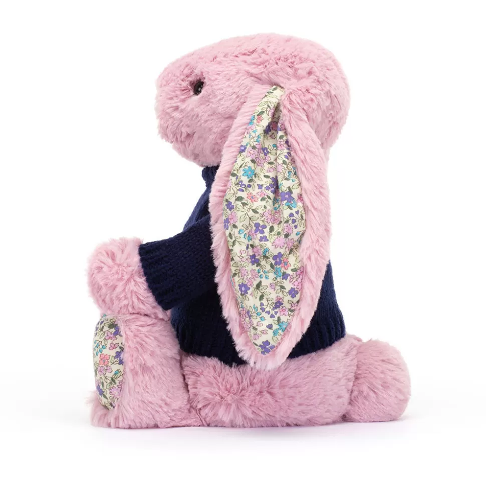 Pelouche Jellycat Conchiglietta con Tulipani e Maglioncino Blu Personalizzato - Edizione Primaverile Delicata