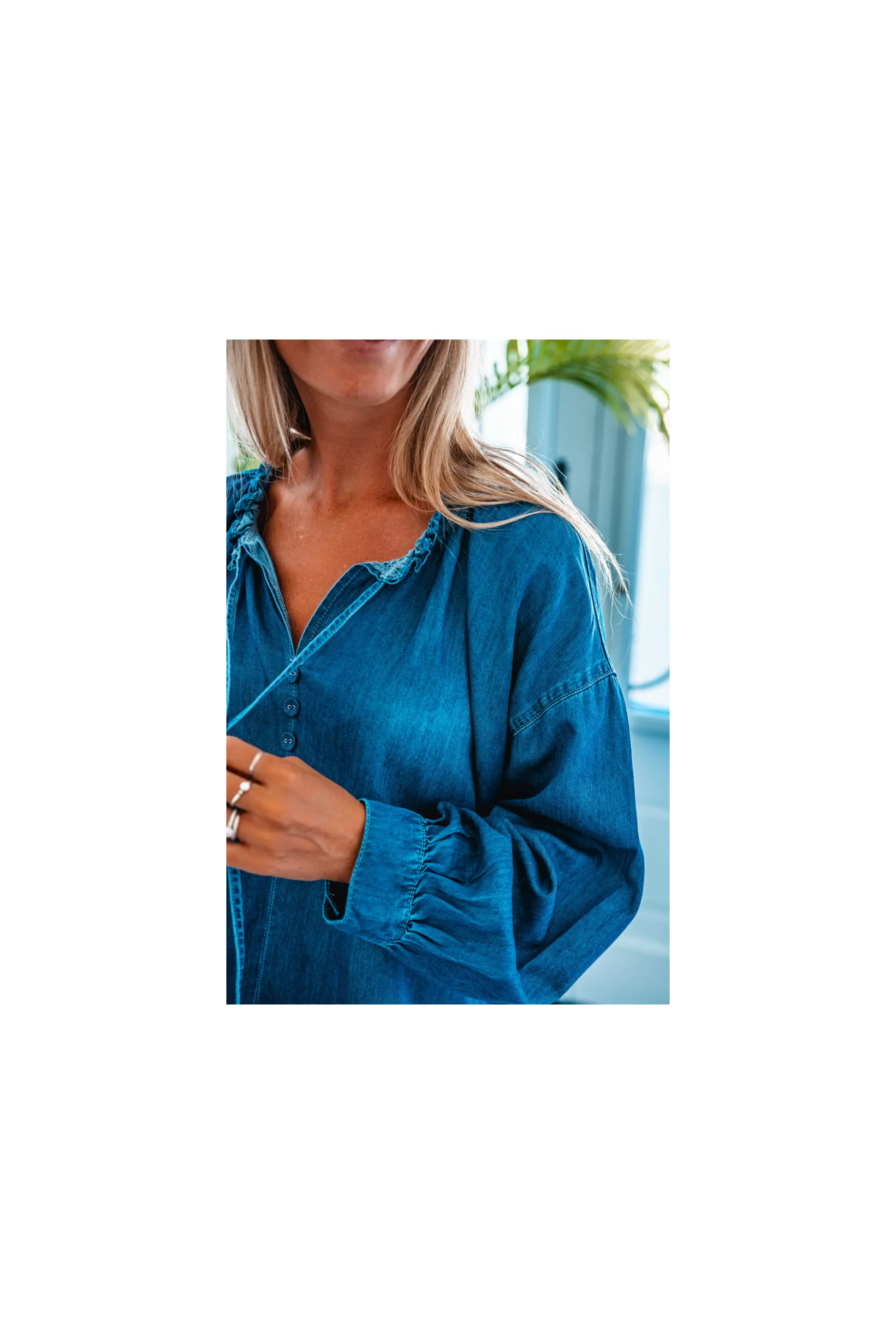 Camicia Elegante Mely Bleu in Denim - Stile Casual-Chic per Look Moderno