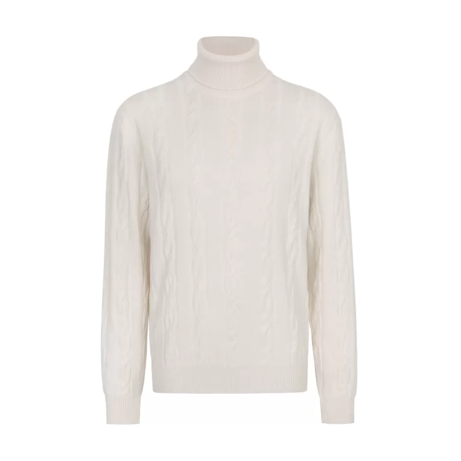 Lusso Invernale: Maglione a Collo Alto in Pregiata Fibra Mista Cashmere e Seta - Collezione Esclusiva Stefano Ricci