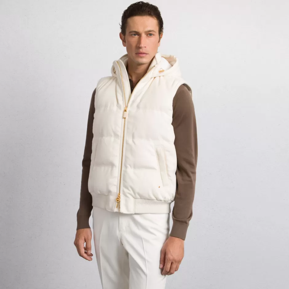 Raffinato Gilet in Cashmere Trapuntato con Inserti in Pelle di Coccodrillo Nubuck - Linea Stefano Ricci a Prezzo Competitivo