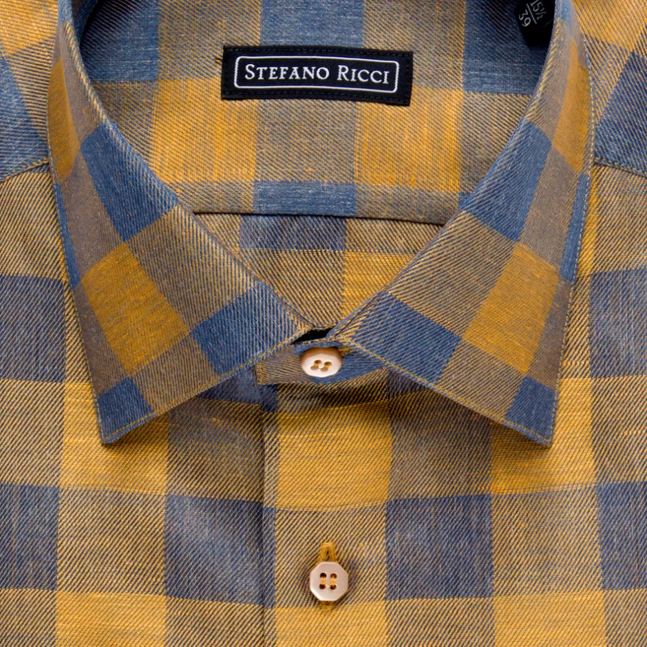 Camicia Elegante Alba in Tessuto Lino-Cotton · Collezione Primavera-Estate Stefano Ricci · Abbinamento Perfetto tra Comodità e Stile · Prezzo Accessibile con Qualità Premium