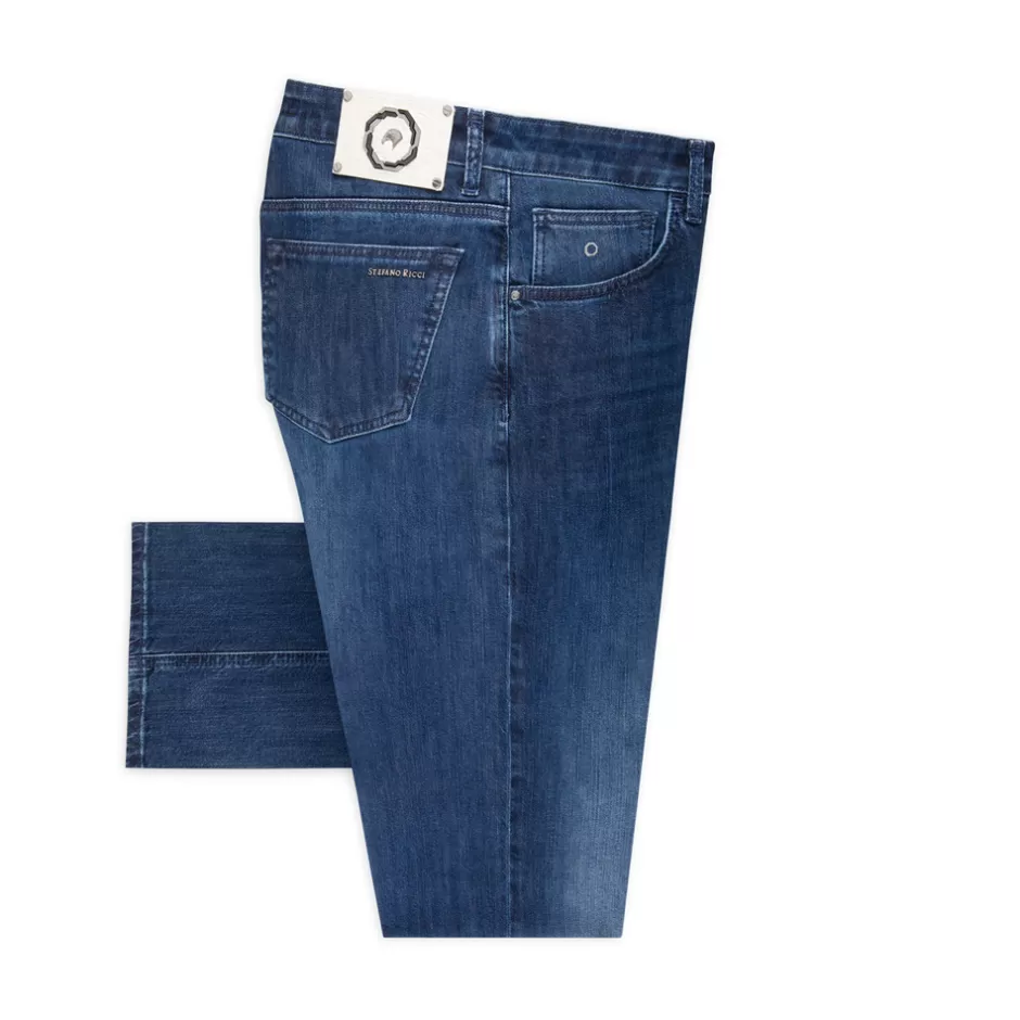 Jeans Confortevoli in Tela Sagomata con Fibre Naturali - Design Italiano Stefano Ricci - Edizione Speciale

（：，