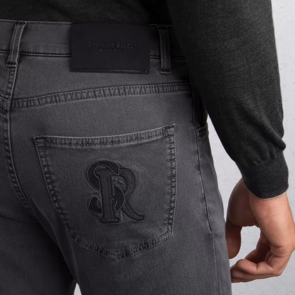Denim Confortevole in Tessuto Misto Cotone | Modellatura Slim Fit by Stefano Ricci - Edizione Autunno 2023