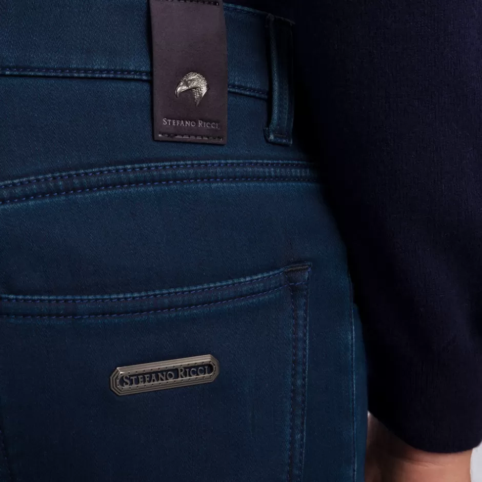 Jeans Uomo Confortevoli in Tessuto Cotone Elasticizzato - Modello Stretto in Fondo con Design Esclusivo Stefano Ricci 

Pantalone Denim Misto Fibre Naturali - Taglio Rastremato per Look Contemporaneo by Ricci 

Jeans Classici Stile Italiano - Cotone Premium e Fodera Morbida | Tapered Fit Stefano Ricci Collection