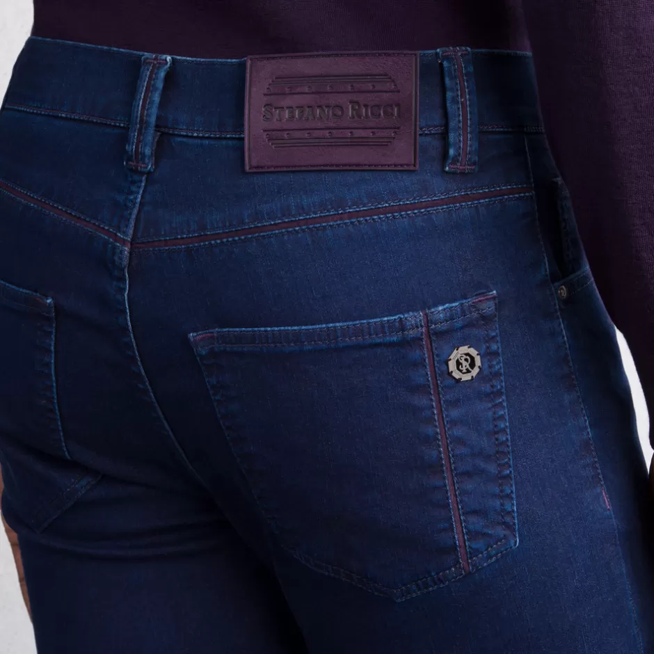 Jeans Slim in Tessuto Elasticizzato Stefano Ricci - Promo Estiva con Spedizione Gratis