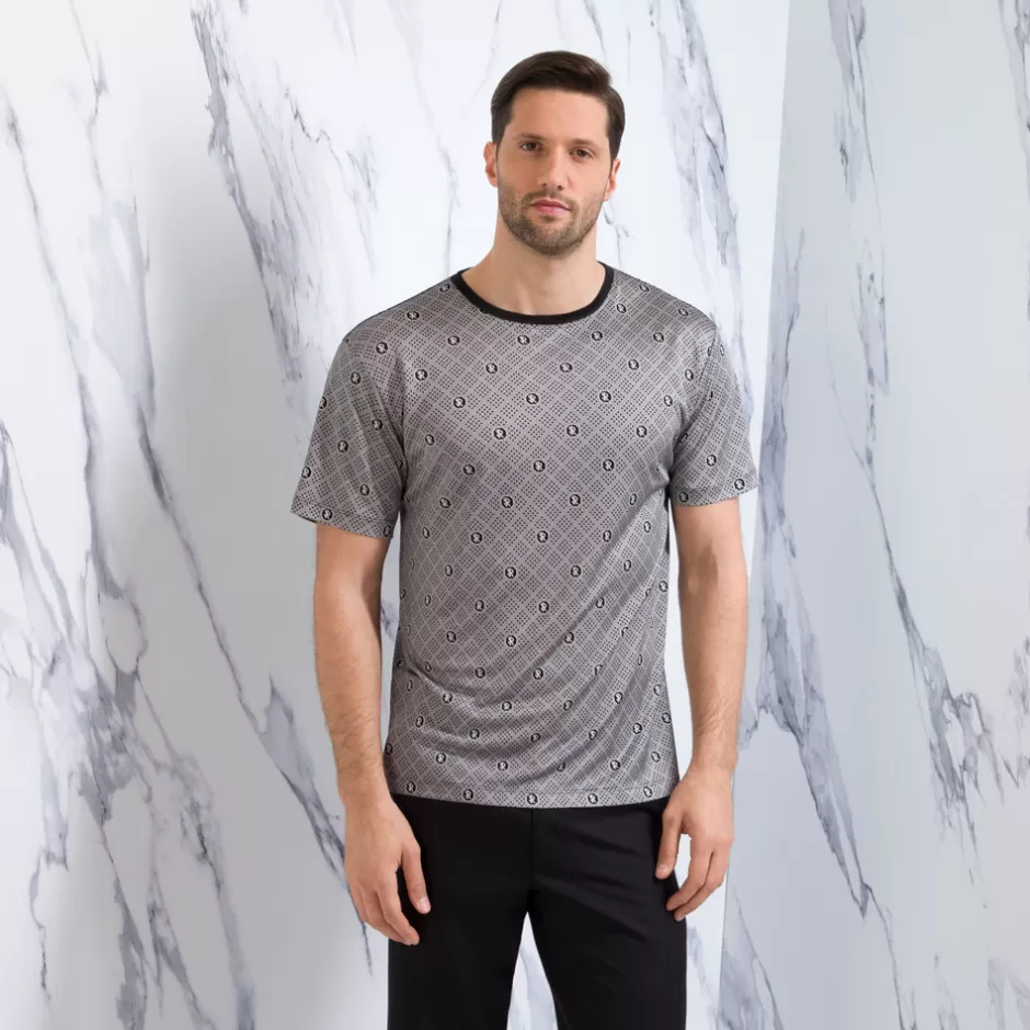 Lusso Italiano: Maglietta in Pura Seta con Collo Rotondo di Stefano Ricci - T-Shirt Elegante con Design Classico e Confezione Artigianale