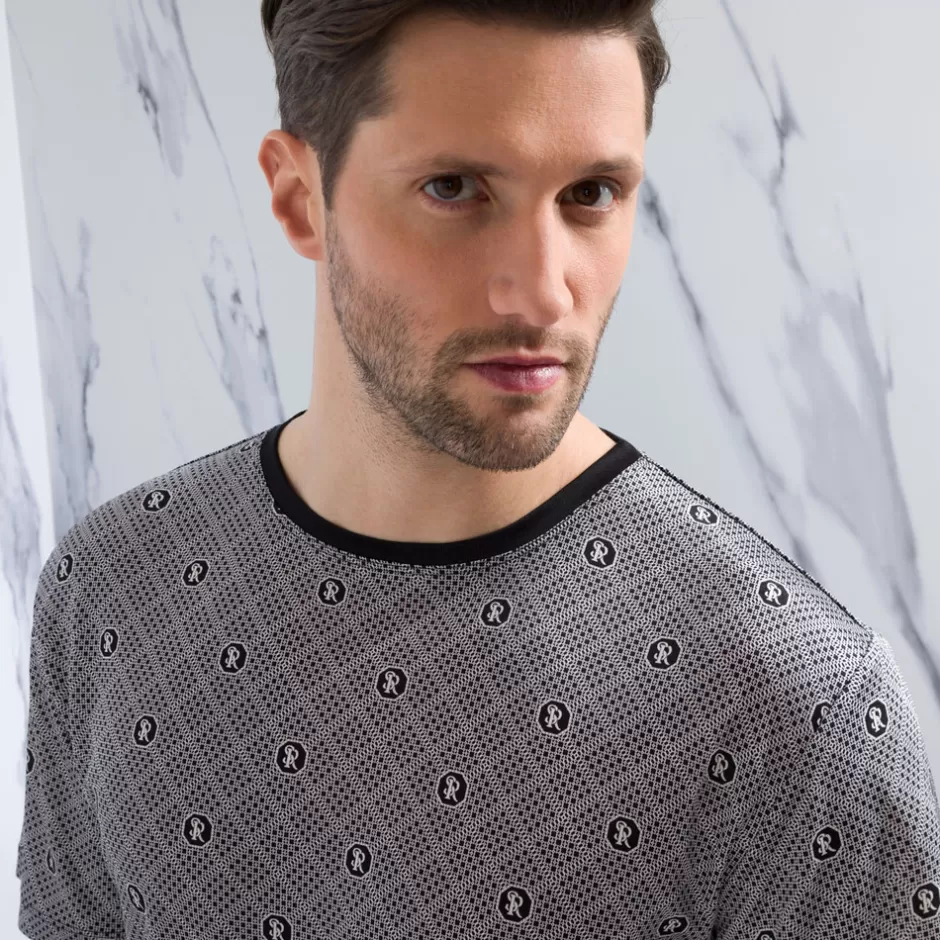 Lusso Italiano: Maglietta in Pura Seta con Collo Rotondo di Stefano Ricci - T-Shirt Elegante con Design Classico e Confezione Artigianale