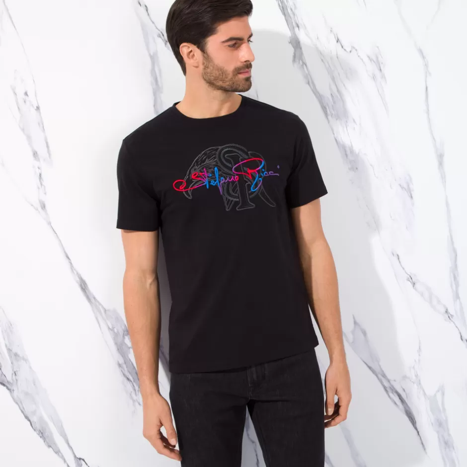 L'ESSENZIALE INNOVATO: Maglietta con Scollo a Barchetta · Collezione Firmata Stefano Ricci · Offerta Imperdibile per Stile Senza Tempo 

(：，