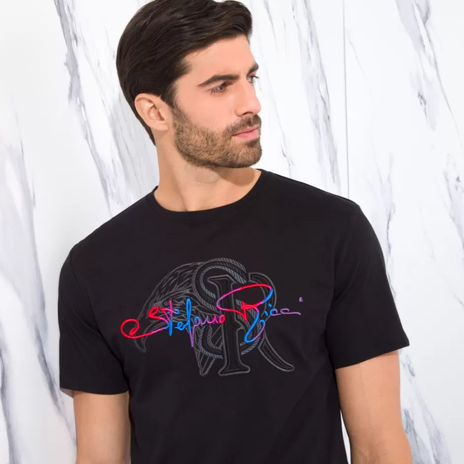 L'ESSENZIALE INNOVATO: Maglietta con Scollo a Barchetta · Collezione Firmata Stefano Ricci · Offerta Imperdibile per Stile Senza Tempo 

(：，
