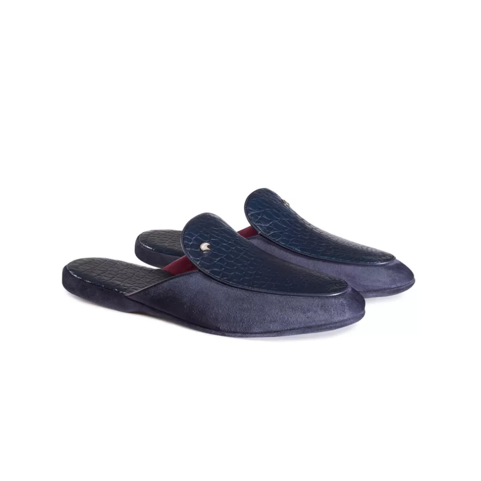Pantofole Uomo in Pregiato Coccodrillo con Dettagli in Morbida Scamosciata - Calzatura Elegante Stefano Ricci Collezione Esclusiva