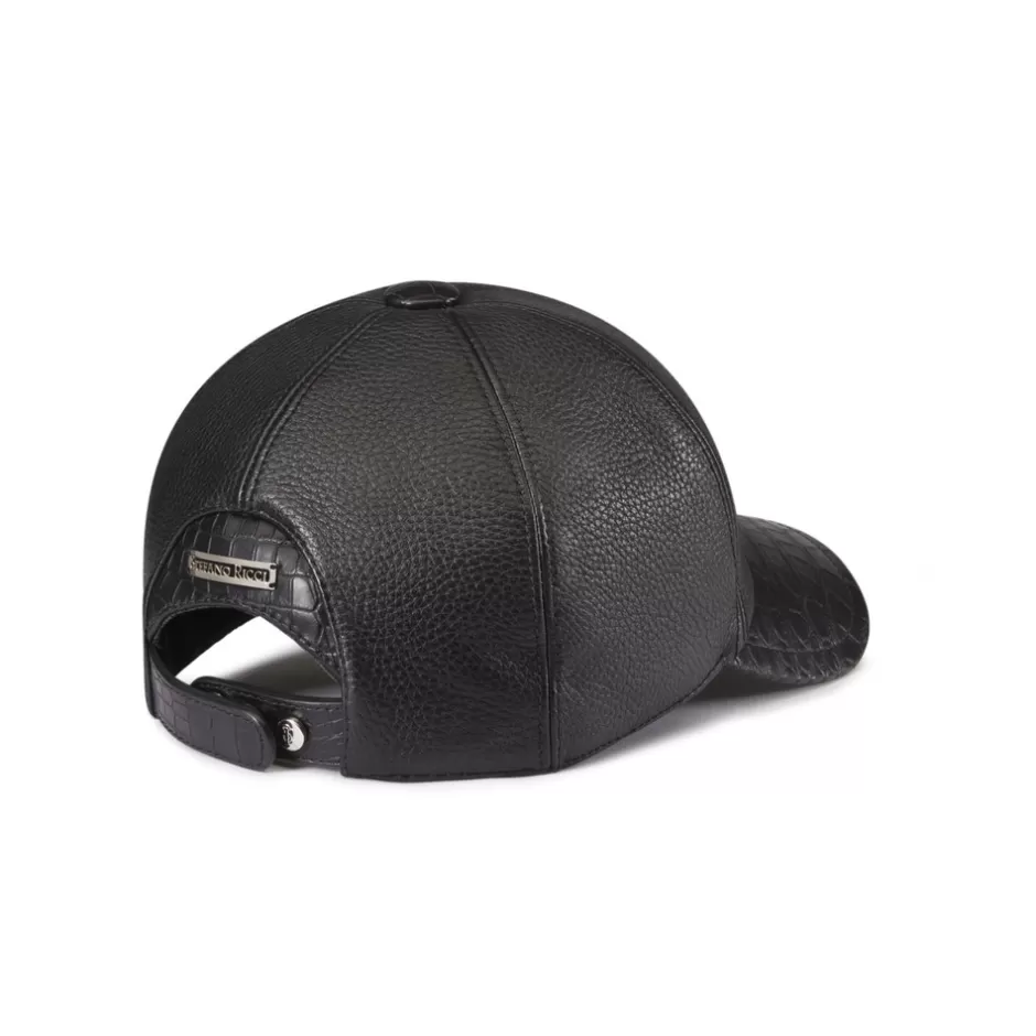 Cappello Baseball in Pregiata Pelle di Daino con Inserti di Coccodrillo - Collezione Esclusiva Stefano Ricci