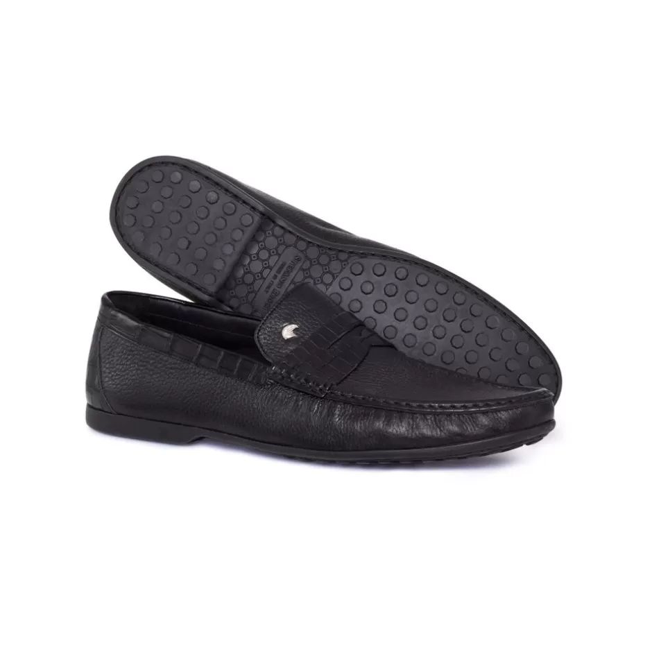 Loafer Eleganti in Pelle di Daino con Inserti di Coccodrillo | Novità Stagionale Stefano Ricci Firenze 

(：