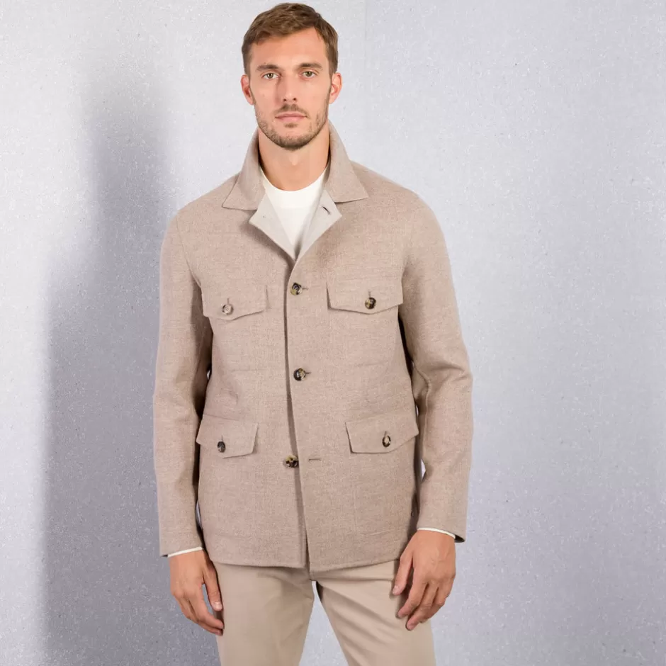 Giacca Militare Elegante in Tweed | Collezione Autunno/Inverno 2024 | Abbigliamento Uomo Stefano Ricci con Abbottonatura Classica