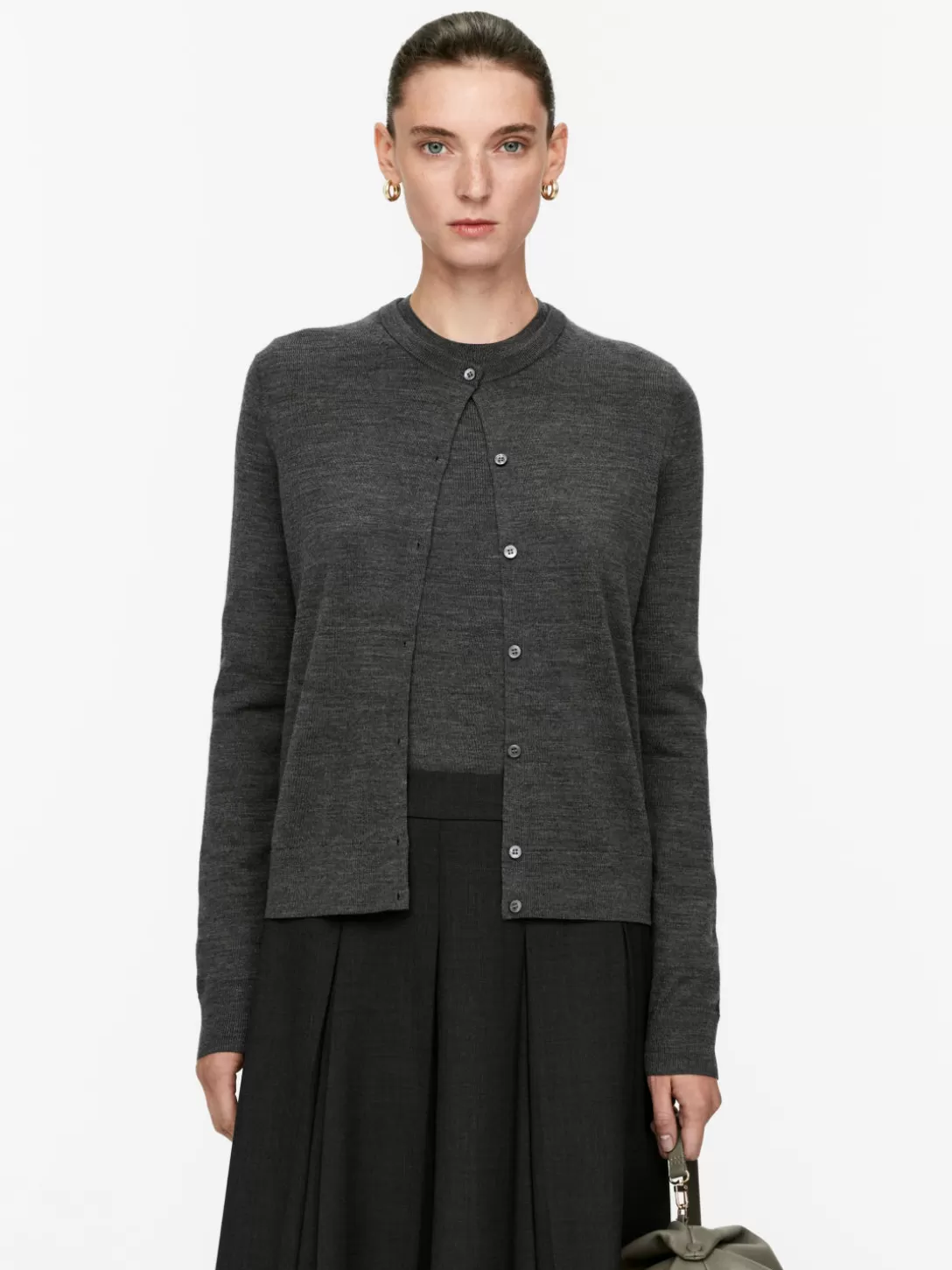 Cardigan in Lana Merino ARKET - Maglioni e Giacche a Maglia Morbidi con Design Pulito