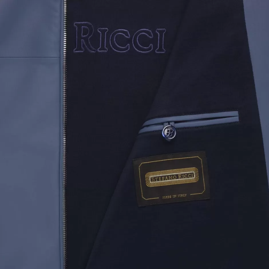 Giacca in Pelle d'Agnello Elegante - Blouson Firmato Stefano Ricci con Stile Impeccabile