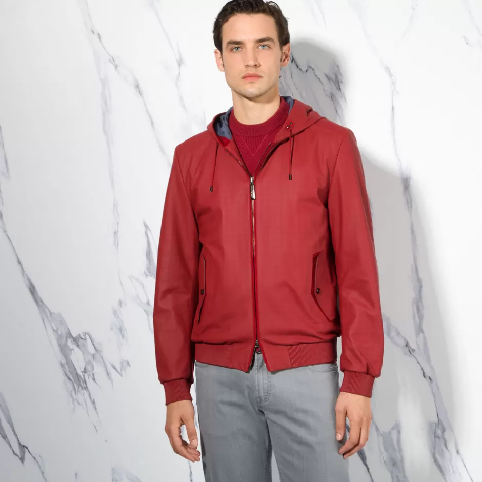 Giacca in Pelle d'Agnello con Cappuccio Regolabile - Collezione Stefano Ricci | Edizione Limitata con Sconto Lampo

（：，
