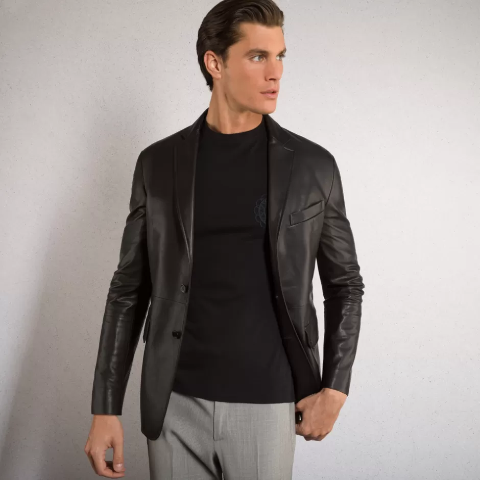 Giacca Classica Stefano Ricci in Pelle d'Agnello - Doppio Bottone, Firma Italiana di Lusso | Collezione Autunno/Inverno, Confezione Sartoriale