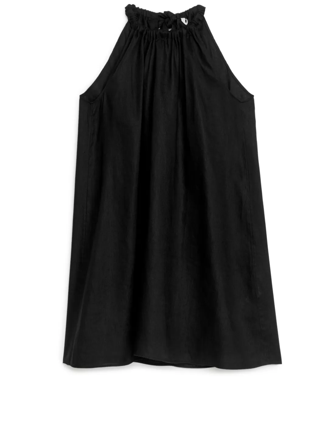 Vestito in lino con fiocco artigianale - Maglioni e cardigan lavorati a maglia per l'autunno - Stile scandinavo confortevole