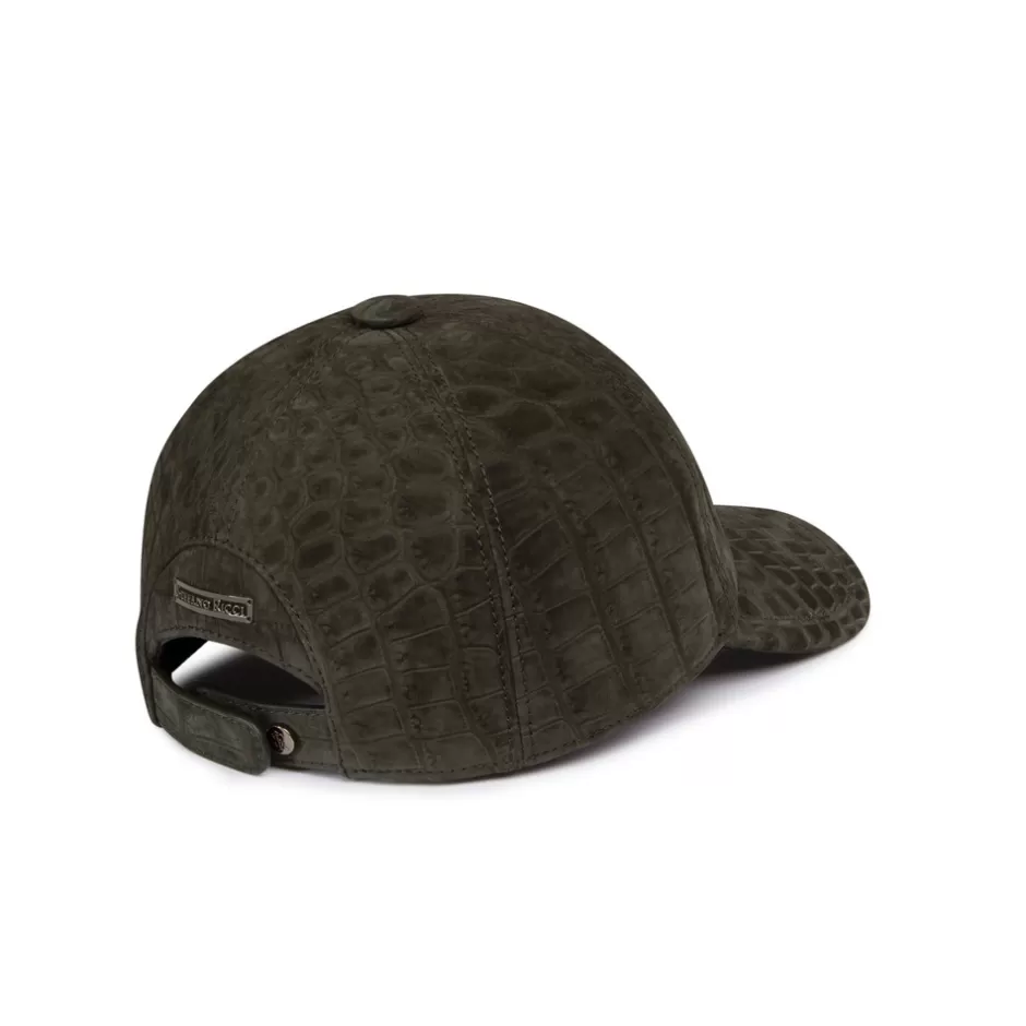 Cappello Baseball di Lusso in Pelle di Coccodrillo Rigenerata - Design Esclusivo Firmato Stefano Ricci per Uomo