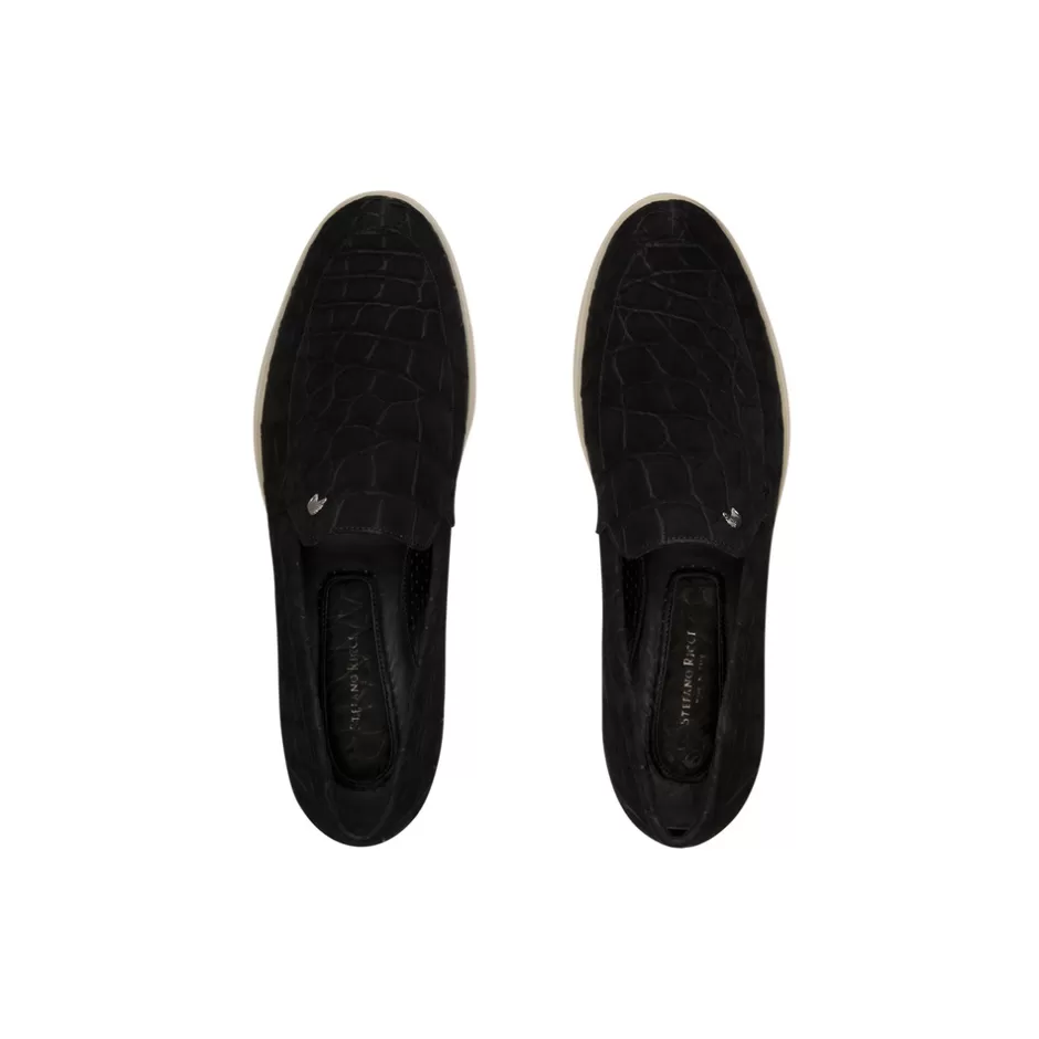 Mocassini Eleganti in Pelle Nubuck di Coccodrillo - Stefano Ricci | Offerta Imperdibile