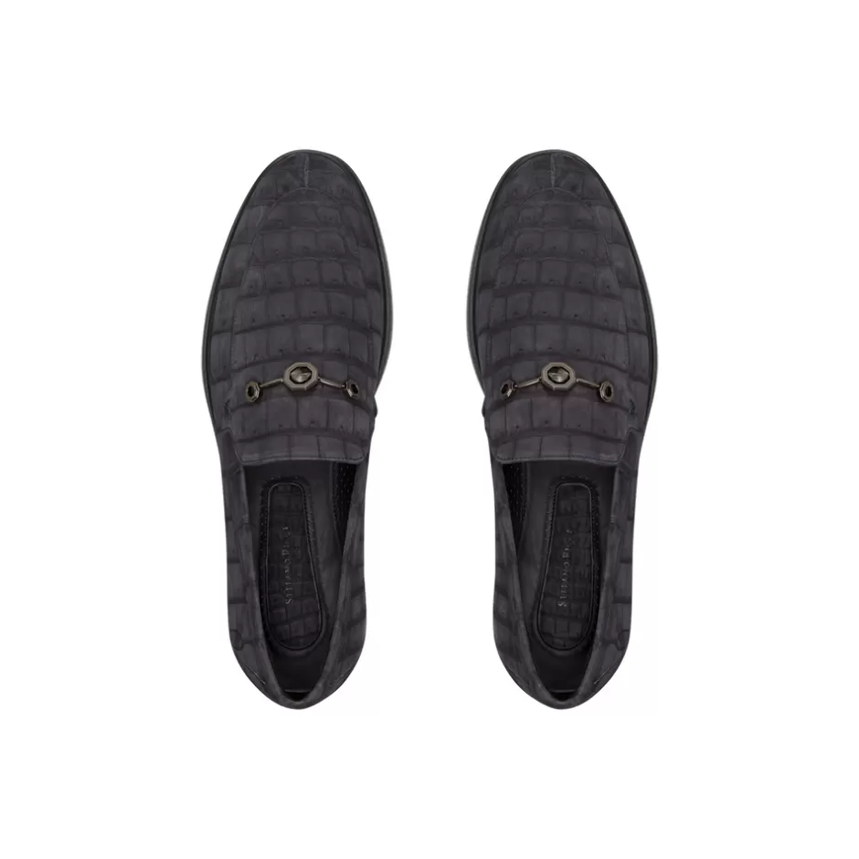 Mocassini Eleganti in Pelle Nubuck e Coccodrillo - Stefano Ricci con Prezzo Conveniente