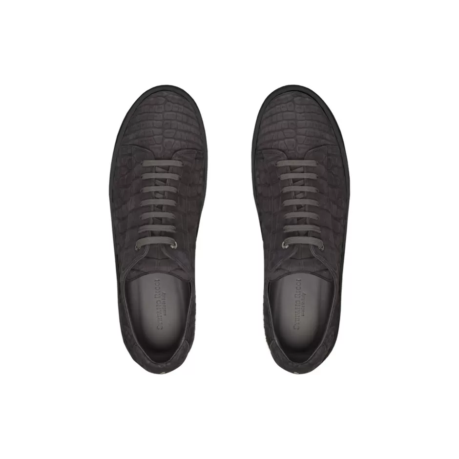 Scarpe Sportive in Pellame di Coccodrillo con Rifinitura Nubuck - Design Elegante Stefano Ricci | Collezione Esclusiva Lusso Italiano