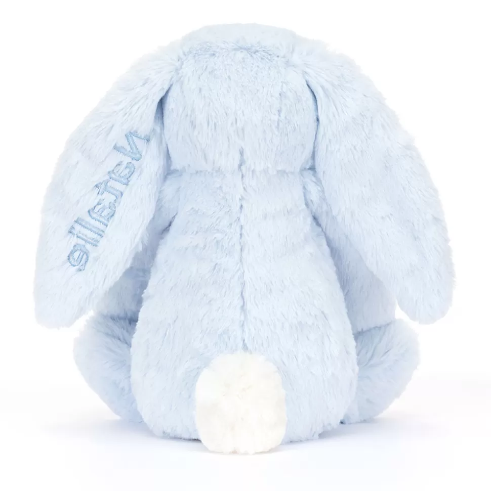 Peluche Jellycat Coniglietto Timido Blu Personalizzato - Morbido Compagno Medio con Nome Ricamabile
