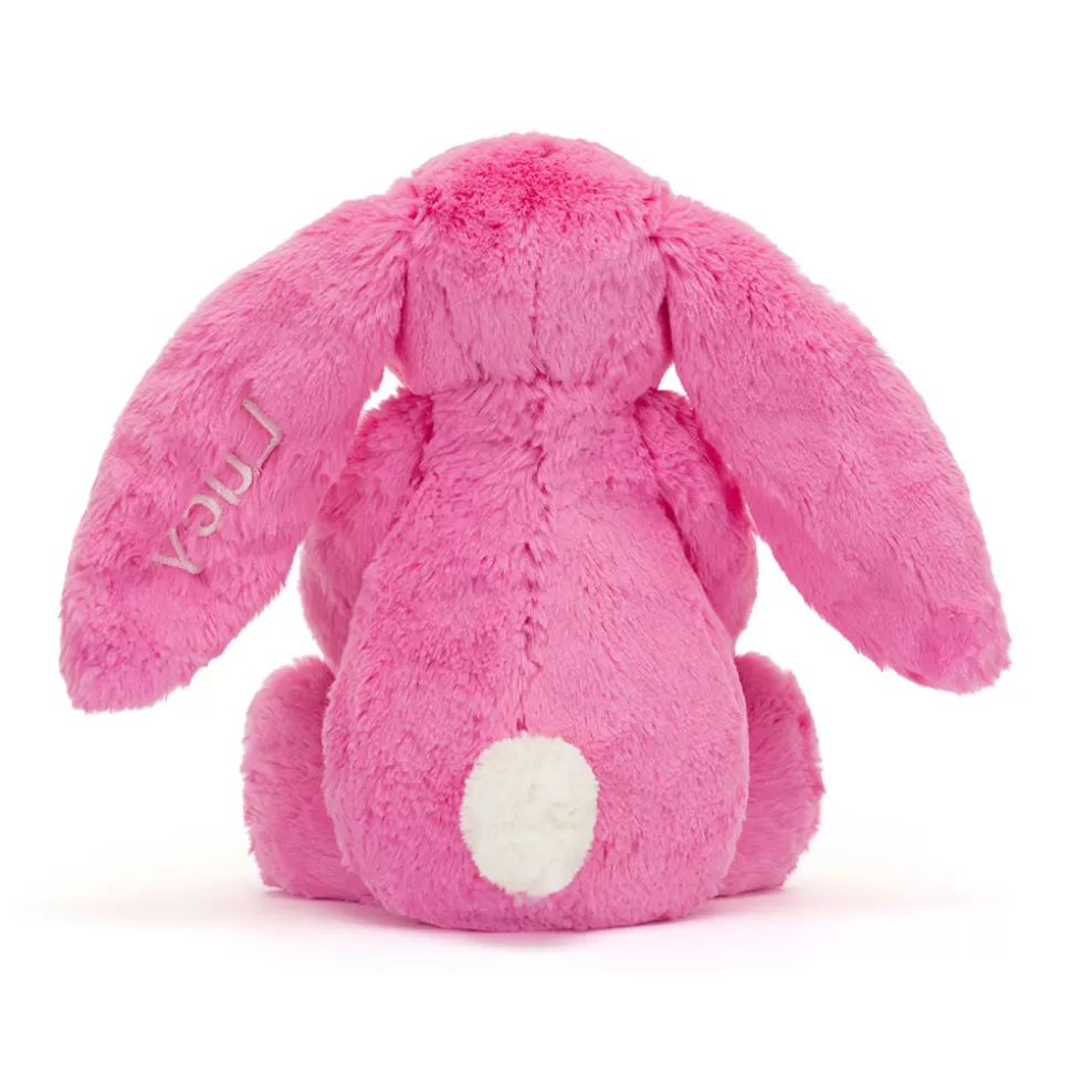 Peluche Confezione Regalo Personalizzato - Jellycat Coniglio Timido Rosa Shock, Medie Dimensioni (Adorabile Compagno Morbido)