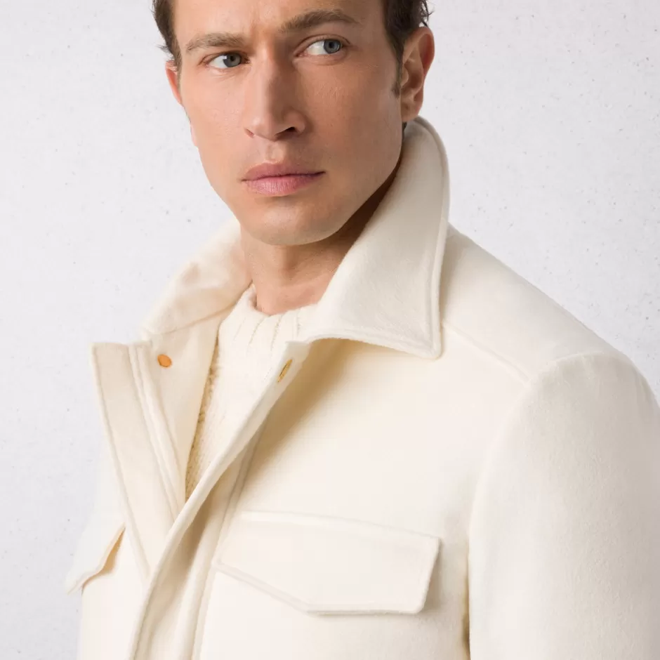 Raffinata Giacca Campagna in Puro Cashmere con Inserti di Pelle Scamosciata - Linea Autunno di Stefano Ricci, Conforto e Stile Senza Tempo con un'offerta speciale