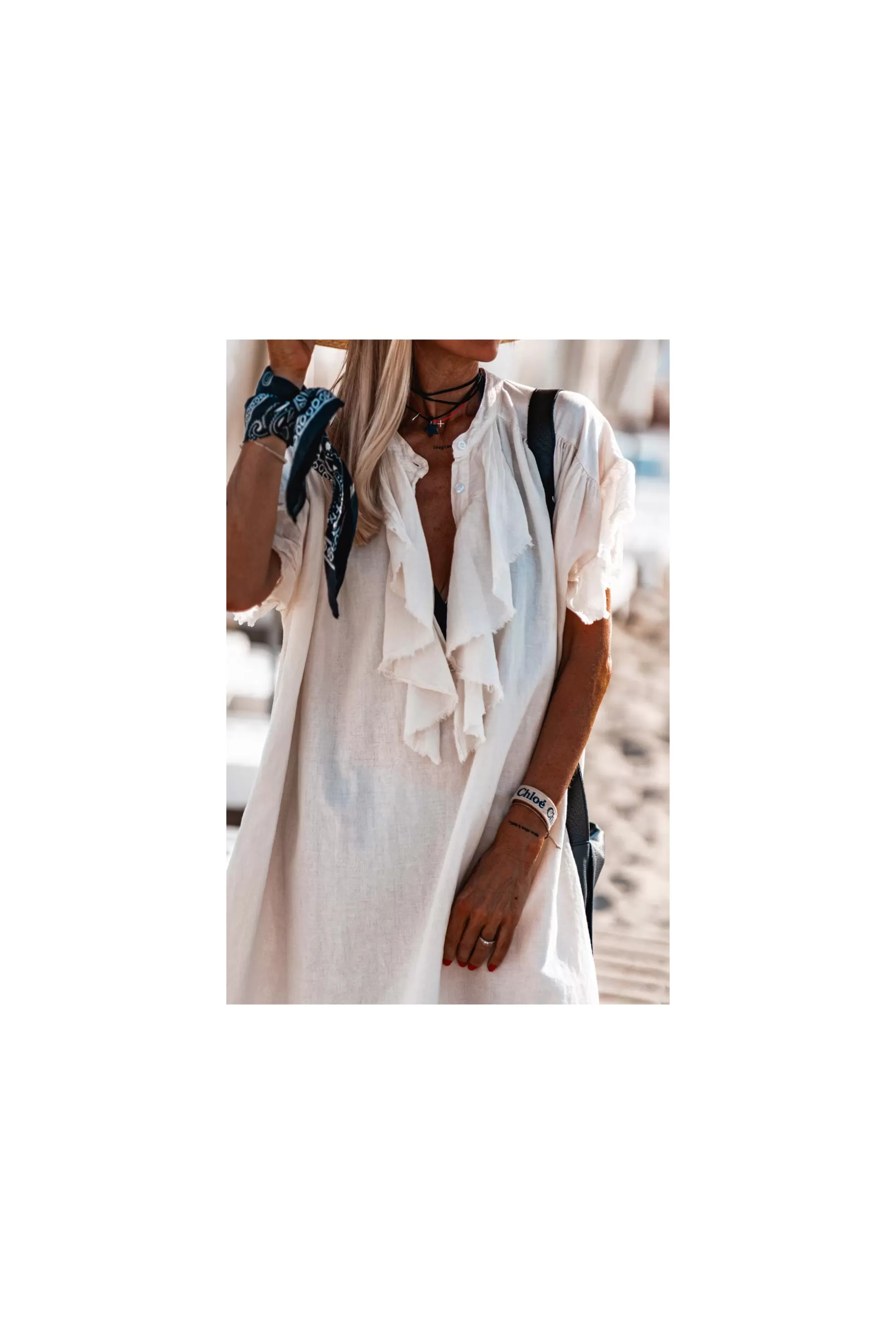 Abiti eleganti Milanda Banditas in ecrù - Gonne versatile con sfumature naturali, prezzo conveniente per ogni stagione
