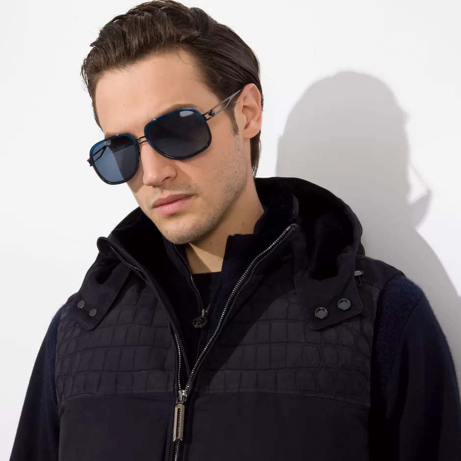 Giubbotto con Cappuccio in Pelle Scamosciata e Coccodrillo | Collezione Premium Stefano Ricci