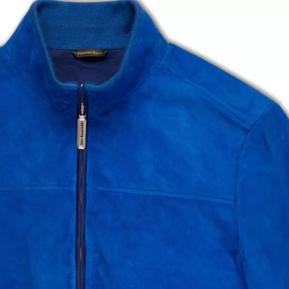 Giacca in Pelle Scamosciata con Detailing Esclusivi | Capospalla Stefano Ricci Autunno/Inverno