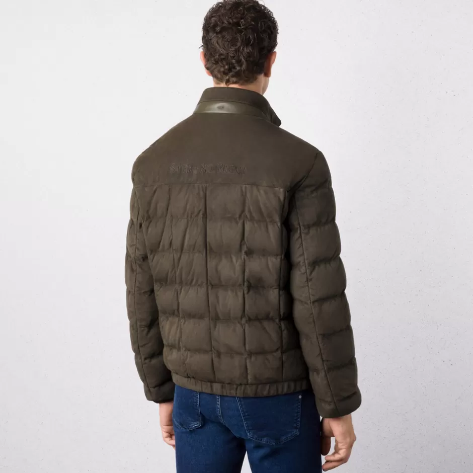 Giacca Imbottita in Pelle Scamosciata by Stefano Ricci · Edizione Limitata ai Saldi