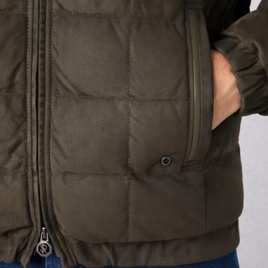 Giacca Imbottita in Pelle Scamosciata by Stefano Ricci · Edizione Limitata ai Saldi