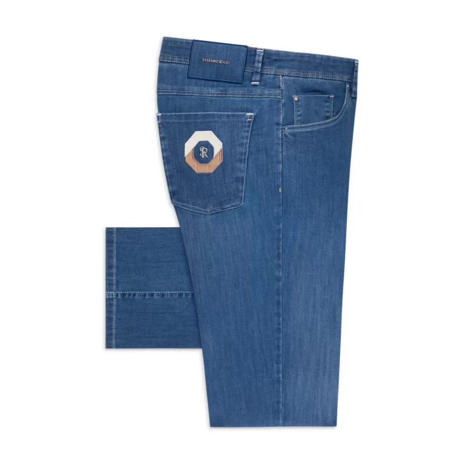 Jeans a Sigaretta con Finiture Artigianali - Modello Iconico Stefano Ricci