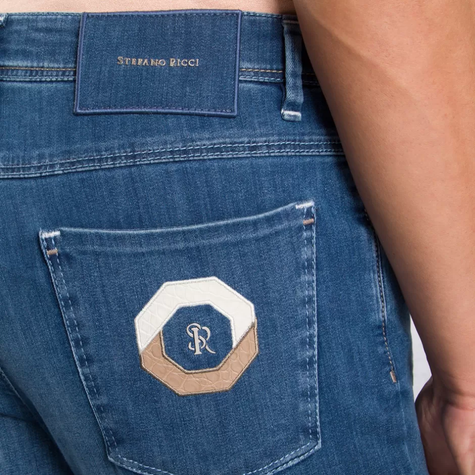 Jeans a Sigaretta con Finiture Artigianali - Modello Iconico Stefano Ricci
