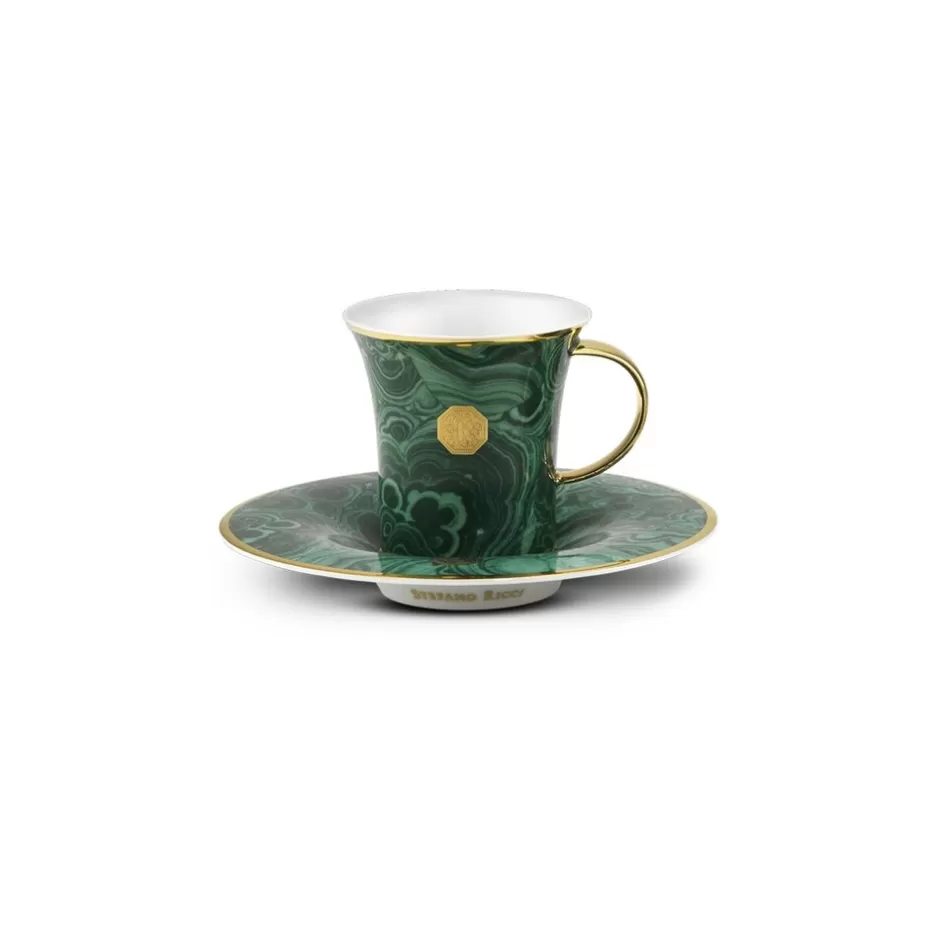Scatola Regalo Set Esclusivo di Tazze da Tè con Decorazioni in Malachite Reale - Elegante Confenzione da Collezione - Stefano Ricci Acquisto Online