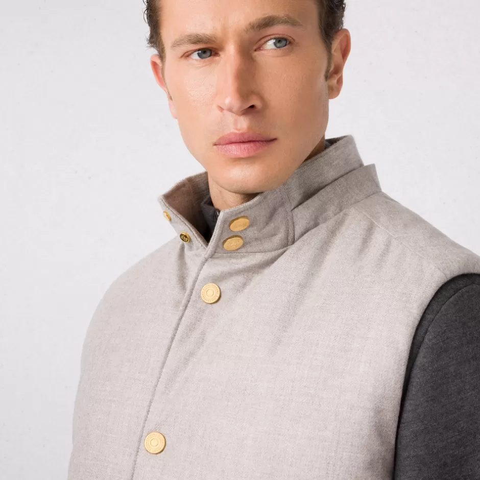 Gilet Imbottito in Lana Vergine e Tessuto Cashmere · Collezione Prestige di Stefano Ricci