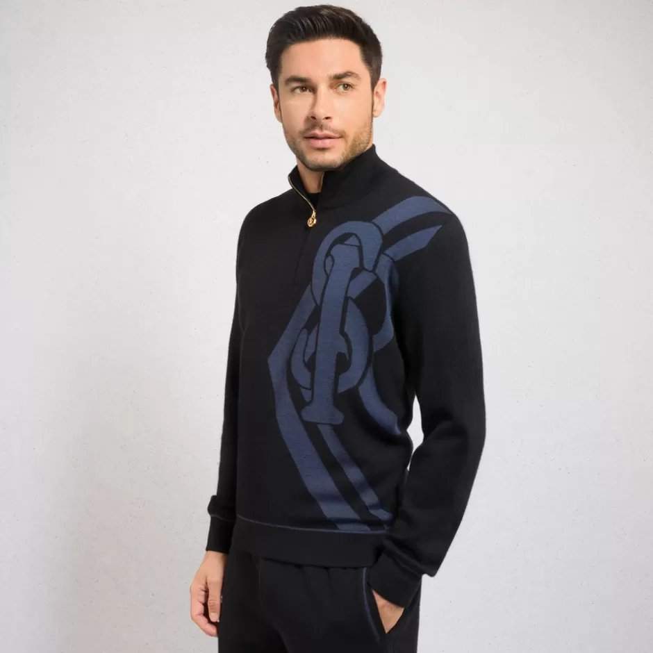 Maglione Elegante con Cerniera e Collo Alto - Collezione Esclusiva Stefano Ricci | Spedizione Rapida

（，